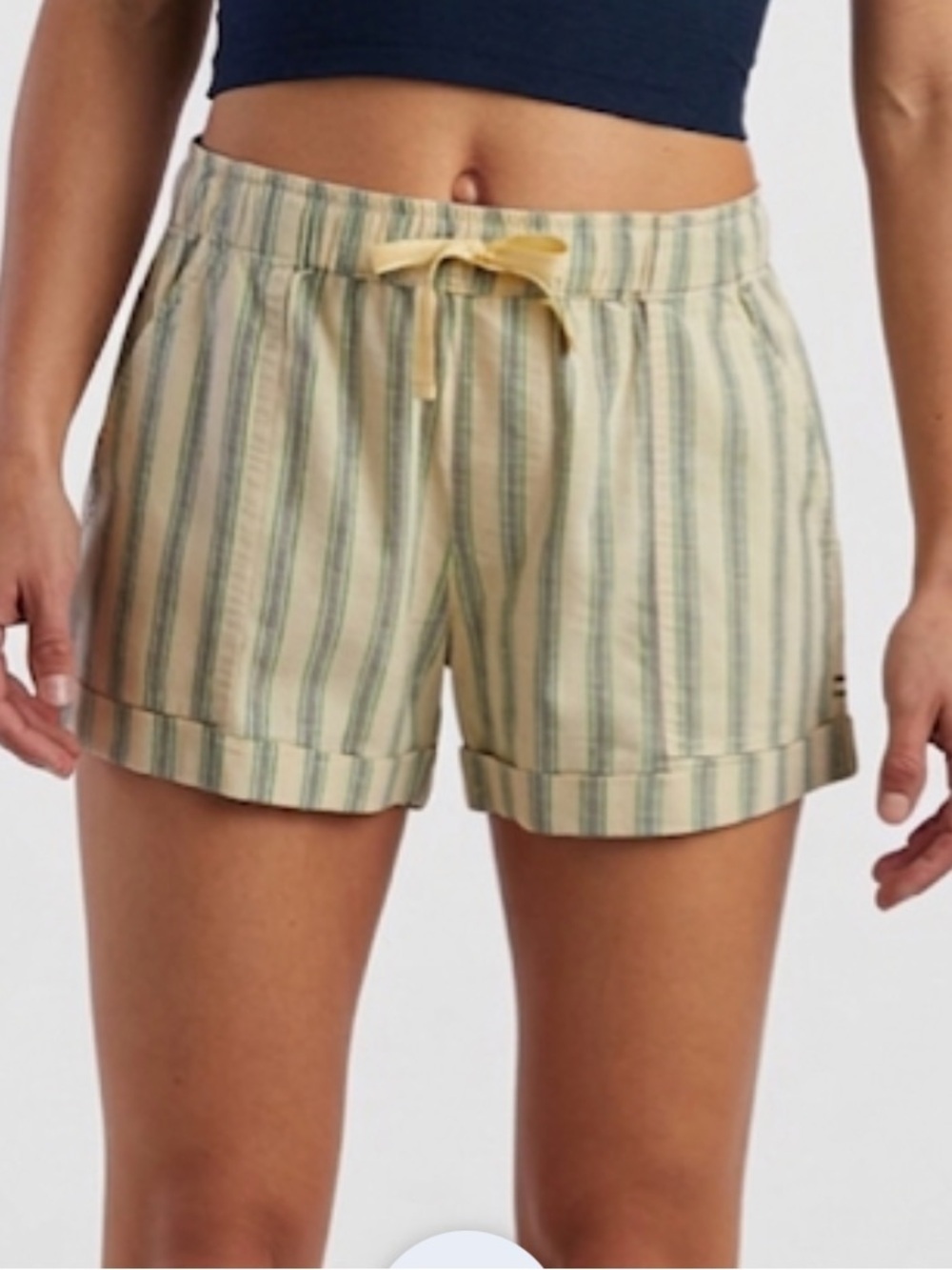 TOAD&CO “Taj Hemp” Cuffed Shorts In Barley Stripe Size Medium New With Tag! - Picture 3 of 8